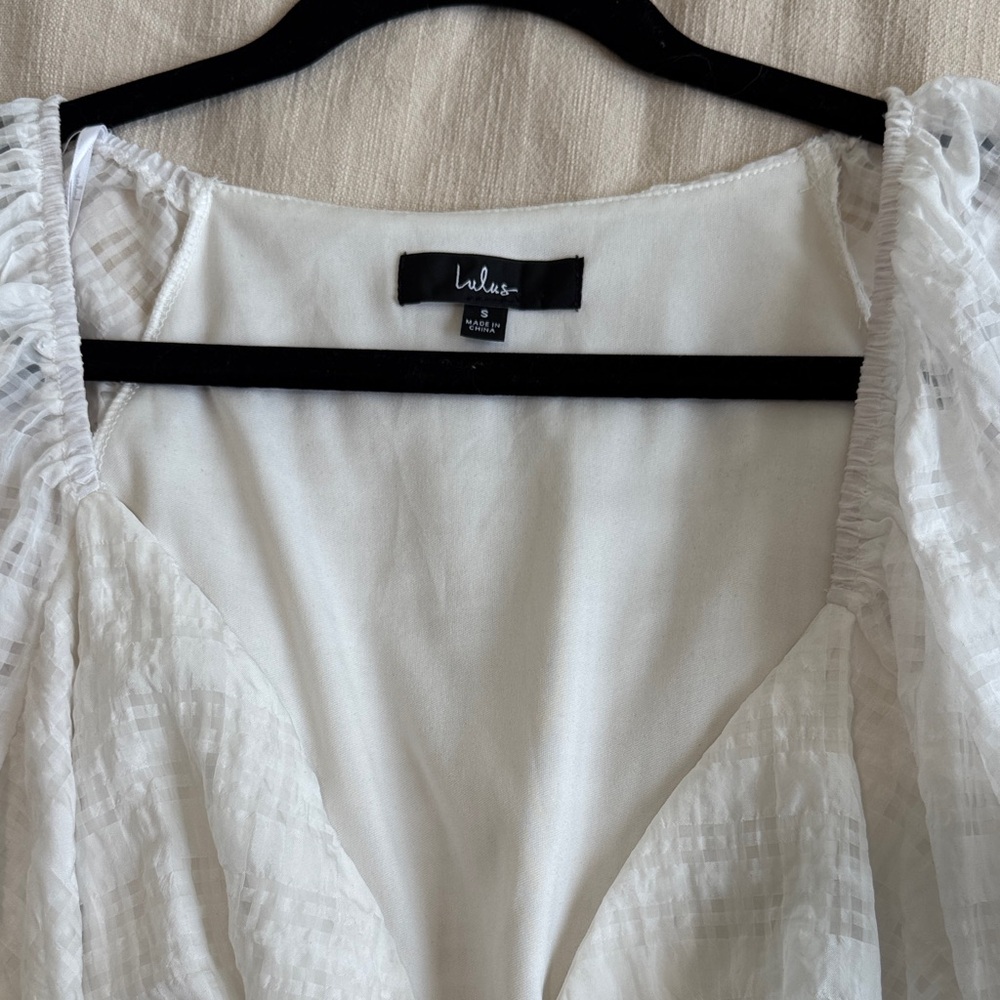 Lulus White Billowy Sleeve Top - Picture 2 of 4